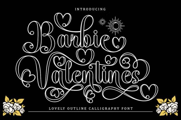 Barbie Valentines Outline Font Review